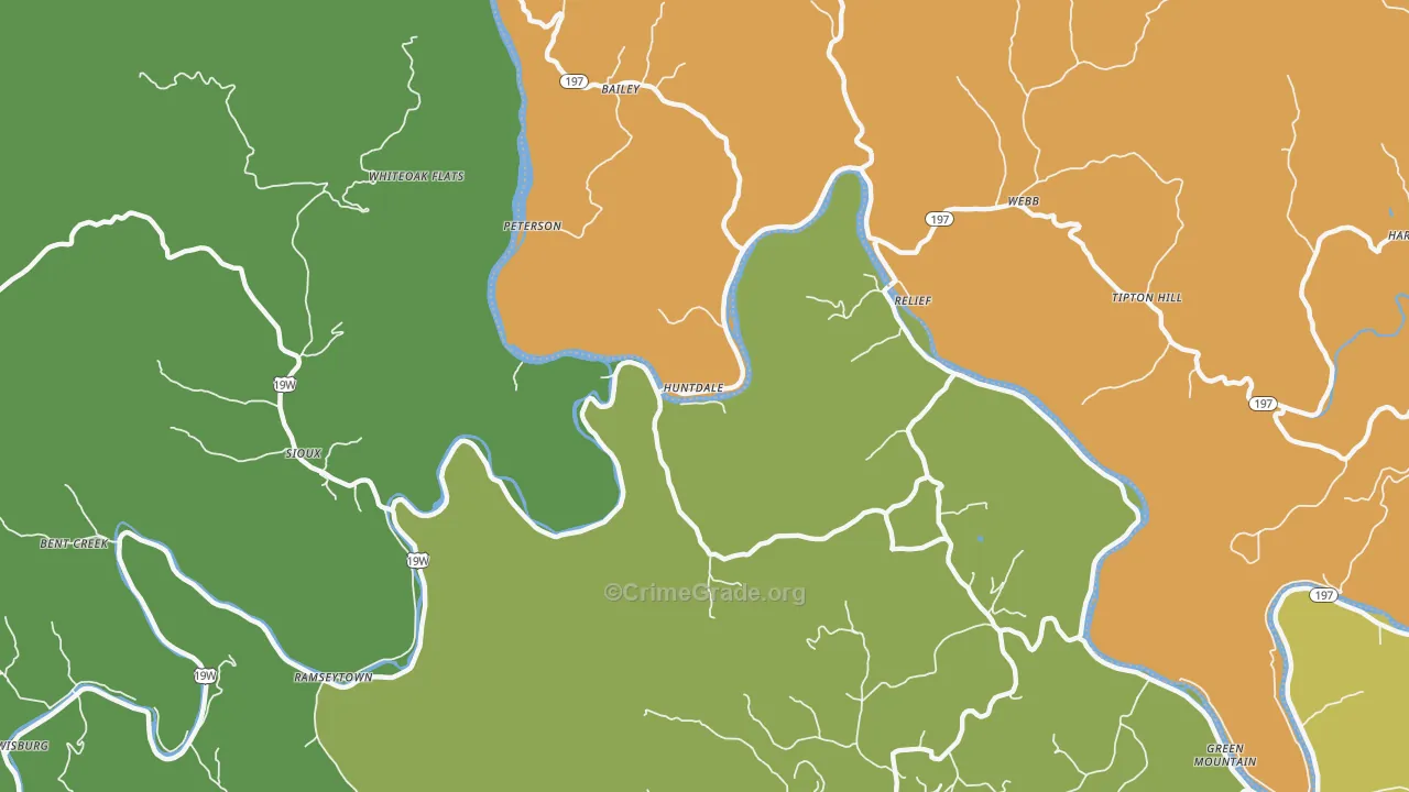 Huntdale, NC Map of Drug-Related Crime Rates