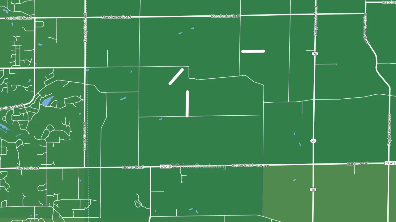 Hunter, IL Map of Drug-Related Crime Rates