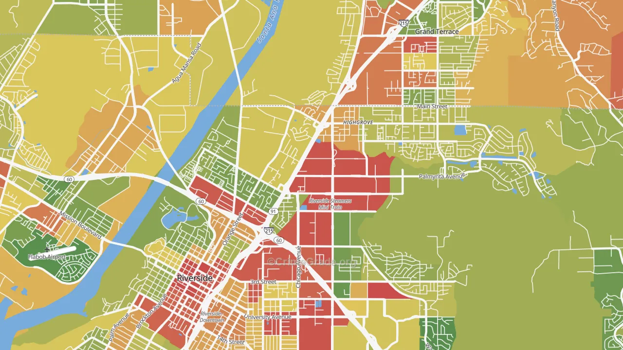 Hunter Industrial Park, Riverside, CA Map of Drug-Related Crime Rates