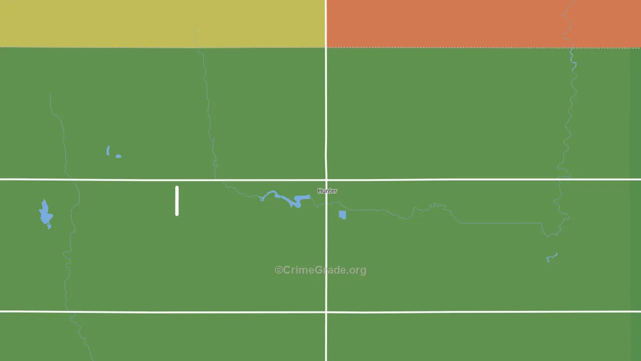Hunter, ND Map of Drug-Related Crime Rates