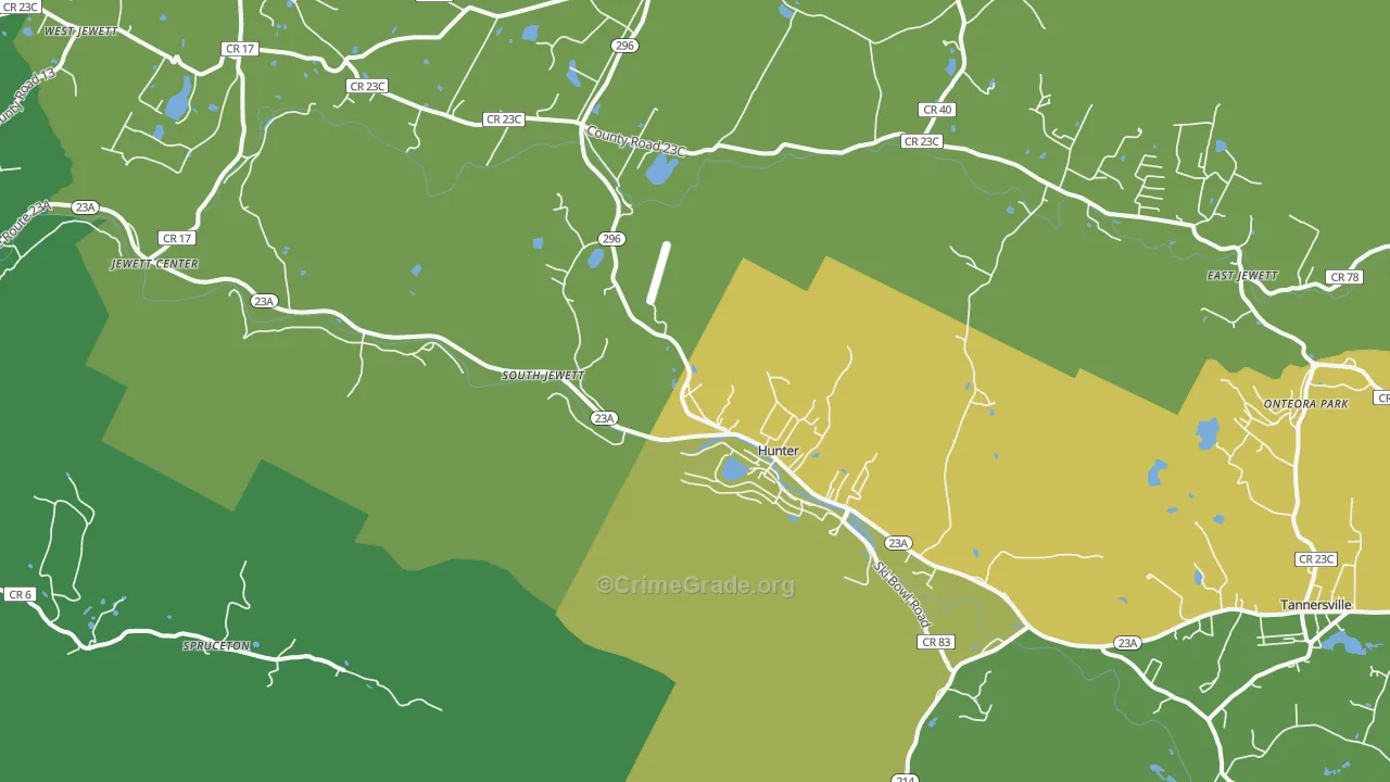 Hunter, NY Map of Drug-Related Crime Rates