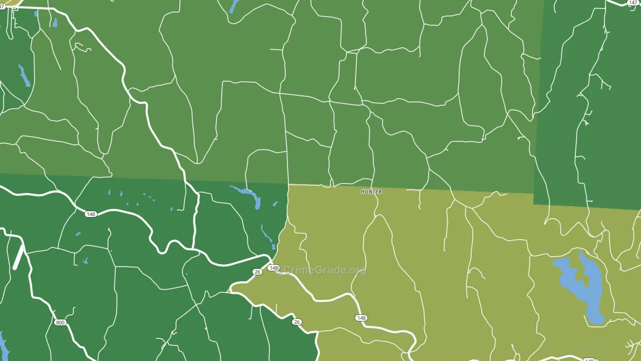 Hunter, OH Map of Drug-Related Crime Rates