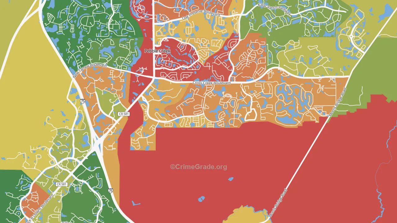 Hunters Green, Tampa, FL Map of Drug-Related Crime Rates