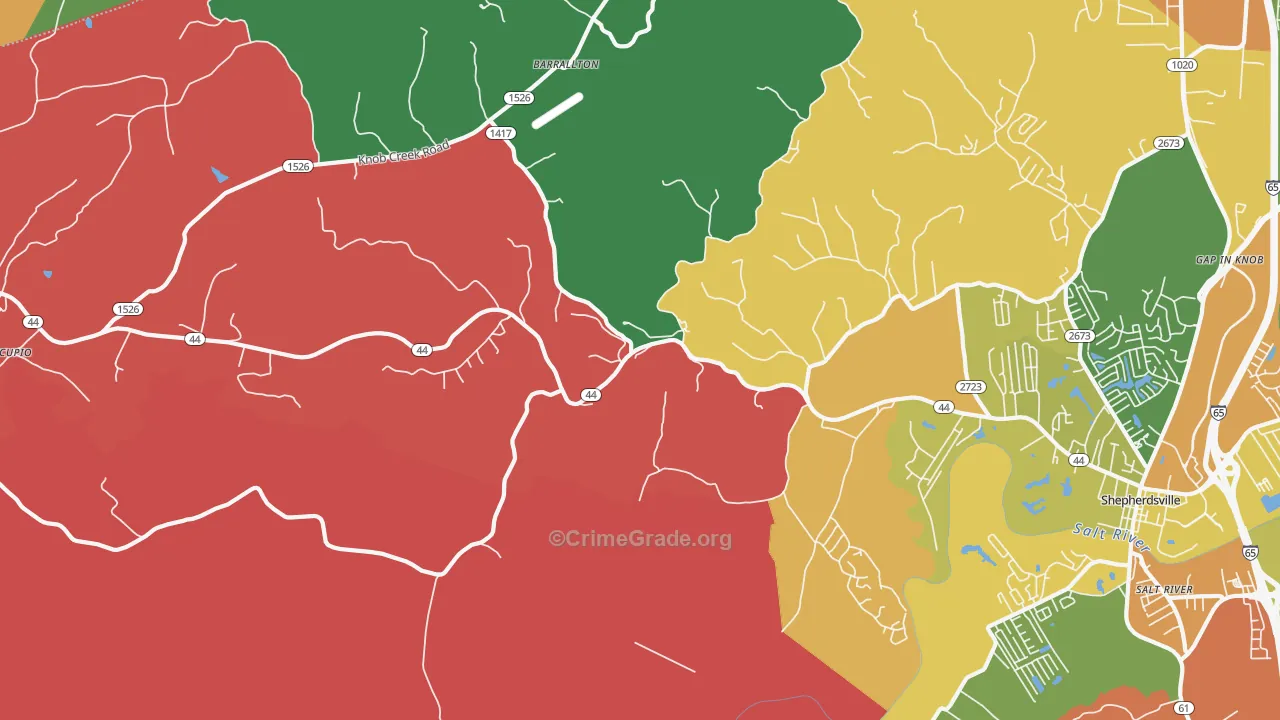 Hunters Hlw, KY Map of Drug-Related Crime Rates