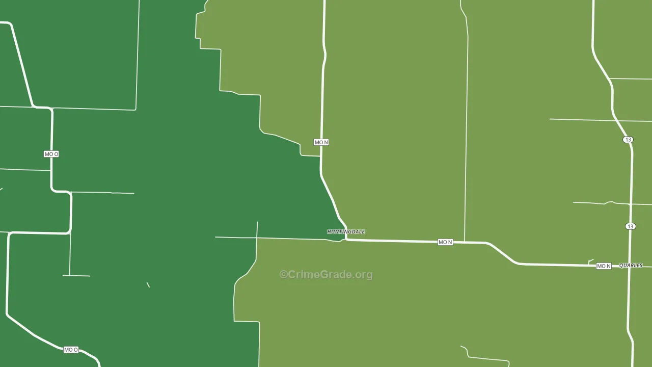 Huntingdale, MO Map of Drug-Related Crime Rates