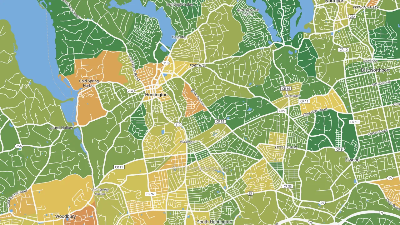 Huntington, NY Map of Drug-Related Crime Rates