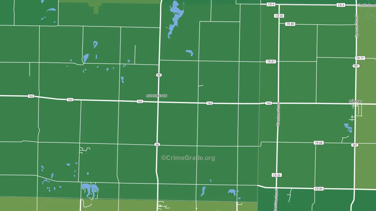 Huntington, OH Map of Drug-Related Crime Rates