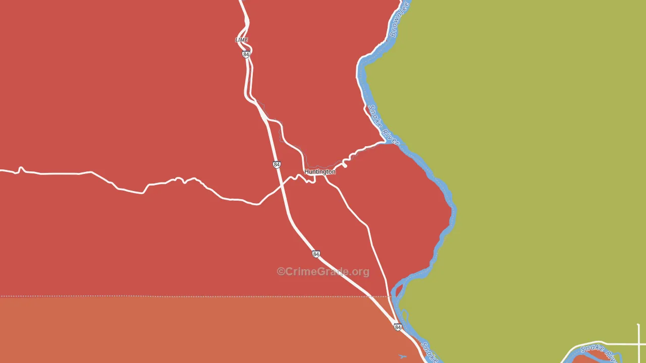 Huntington, OR Map of Drug-Related Crime Rates