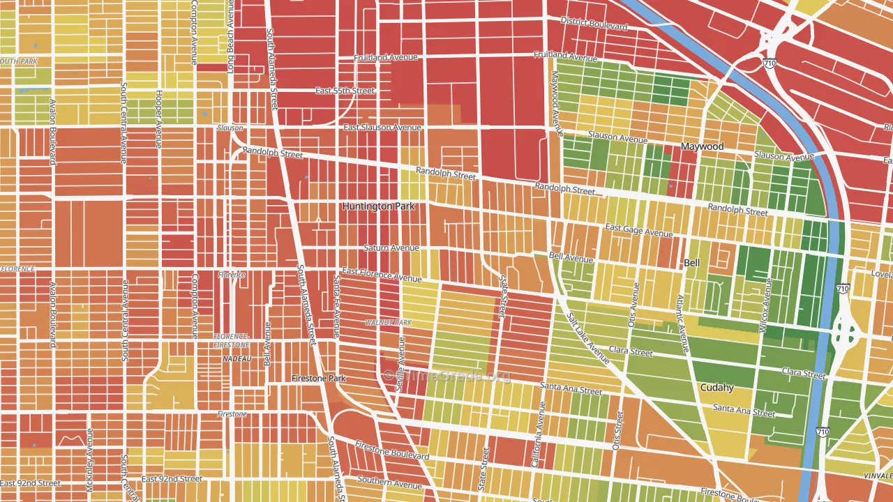 Huntington Park, CA Map of Drug-Related Crime Rates