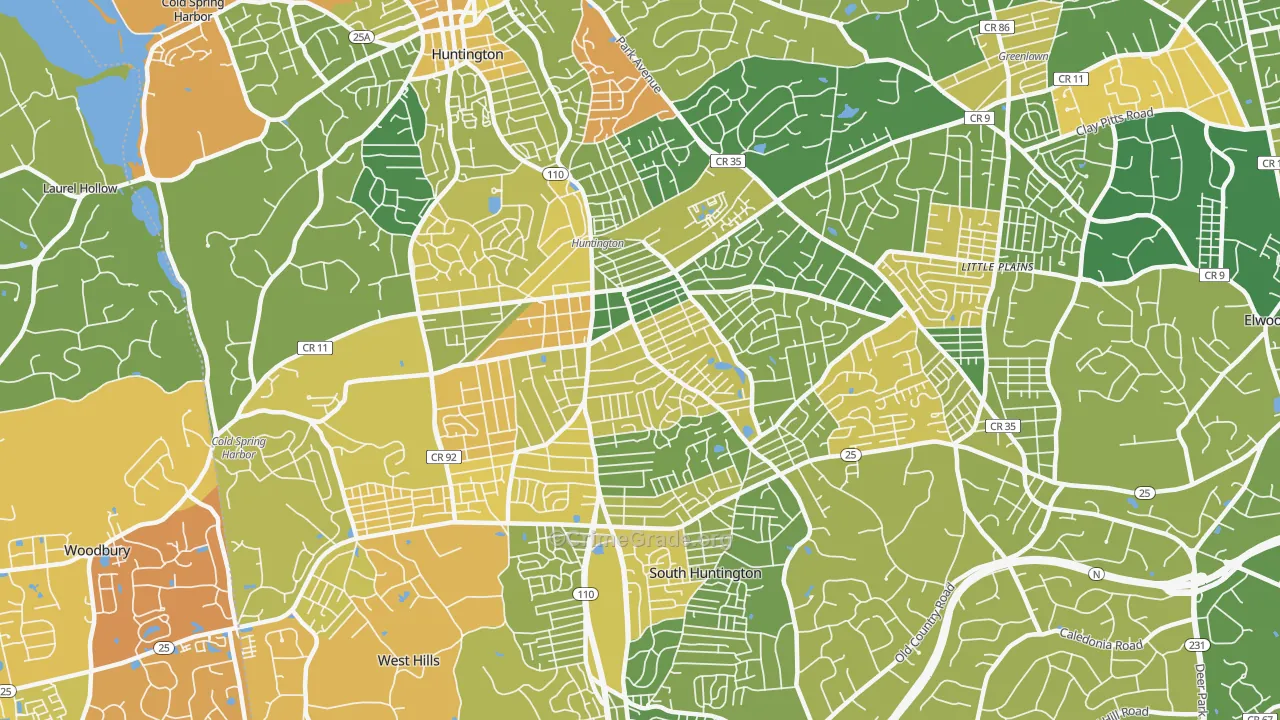 Huntington Station, NY Map of Drug-Related Crime Rates