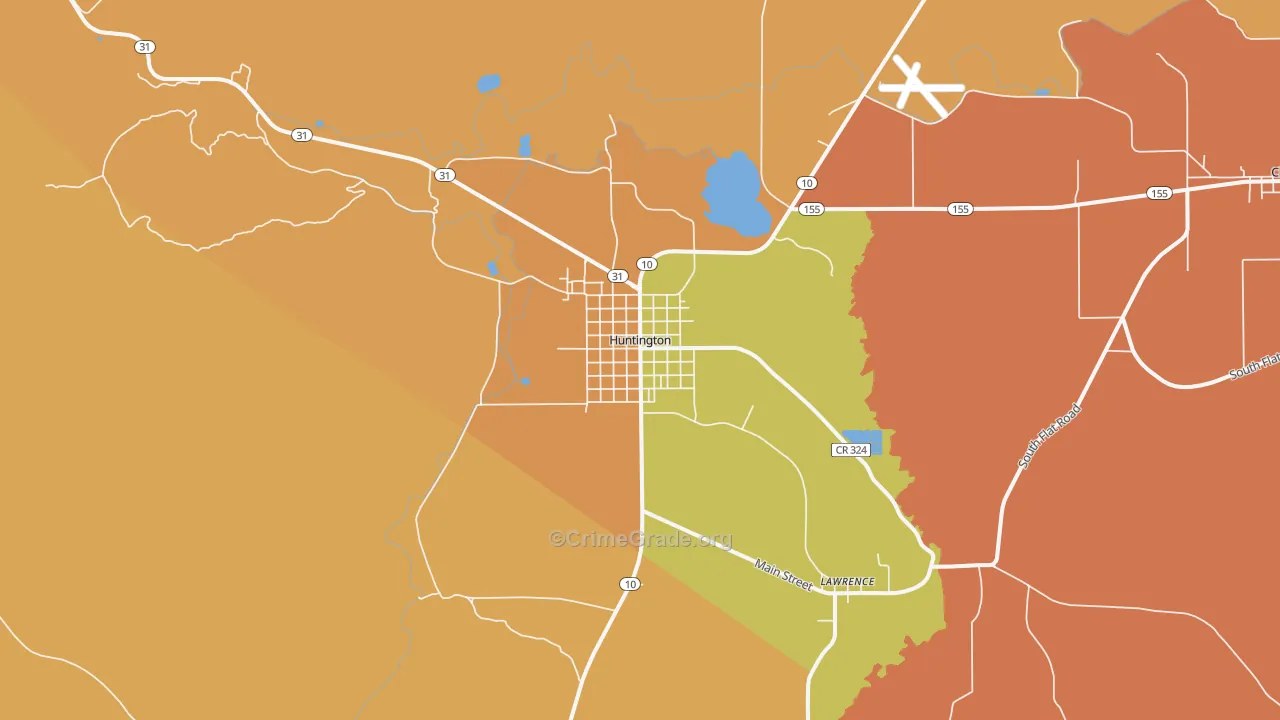 Huntington, UT Map of Drug-Related Crime Rates