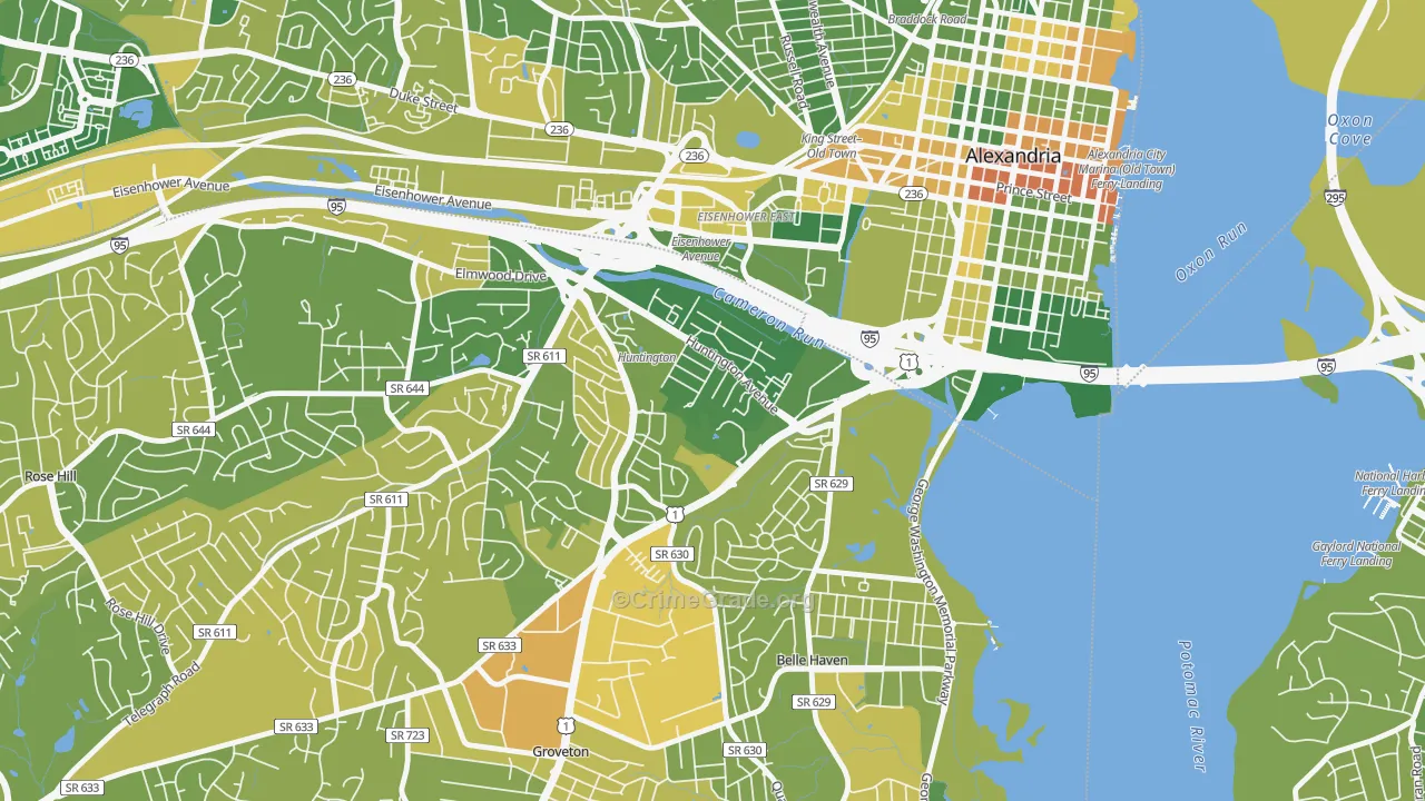 Huntington, VA Map of Drug-Related Crime Rates