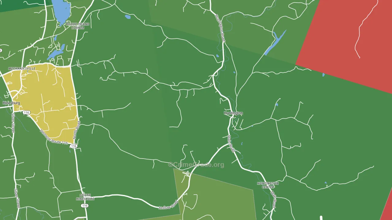 Huntington, VT Map of Drug-Related Crime Rates
