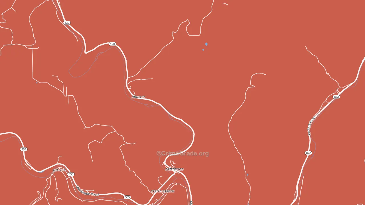 Huntley, PA Map of Drug-Related Crime Rates
