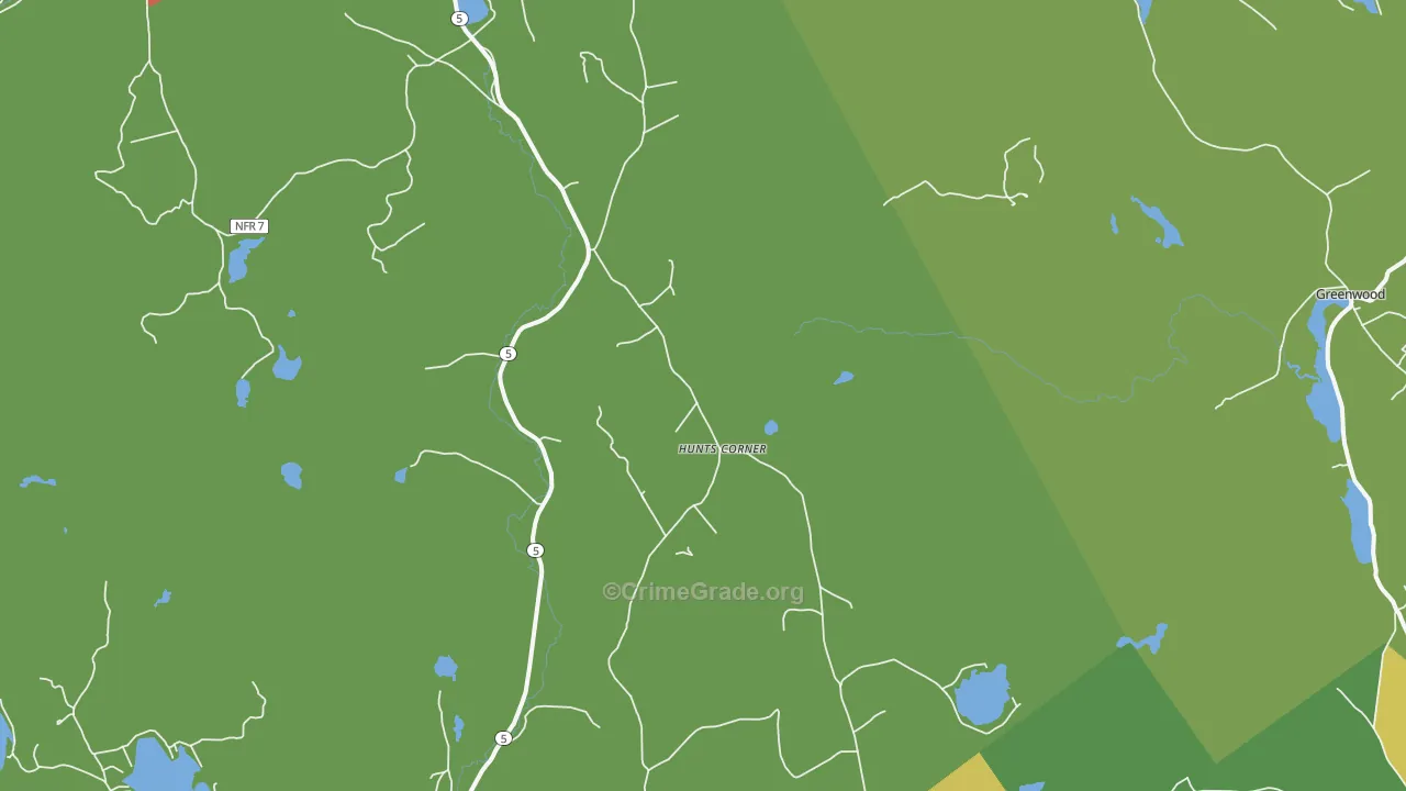 Hunts Corner, ME Map of Drug-Related Crime Rates