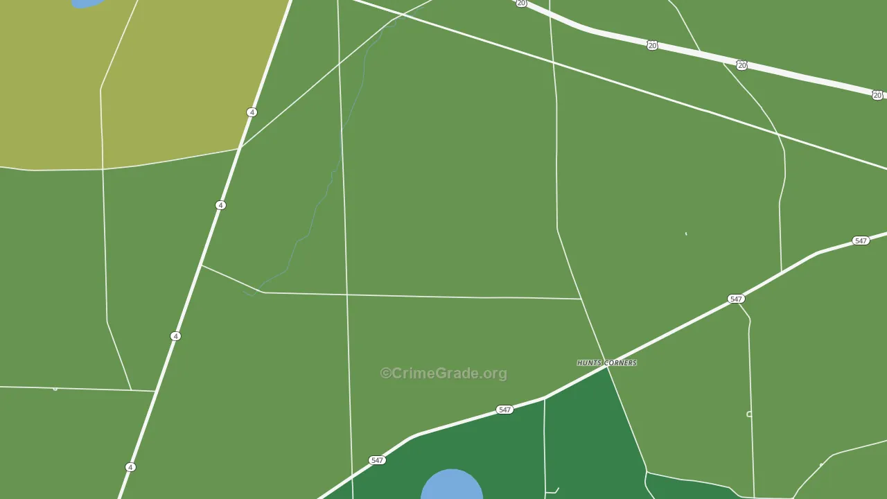 Hunts Corner, OH Map of Drug-Related Crime Rates