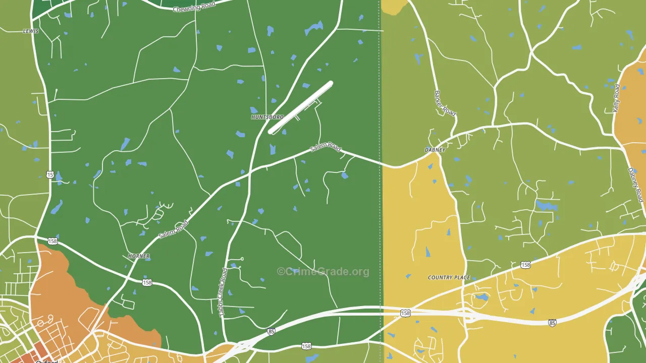 Huntsboro, NC Map of Drug-Related Crime Rates