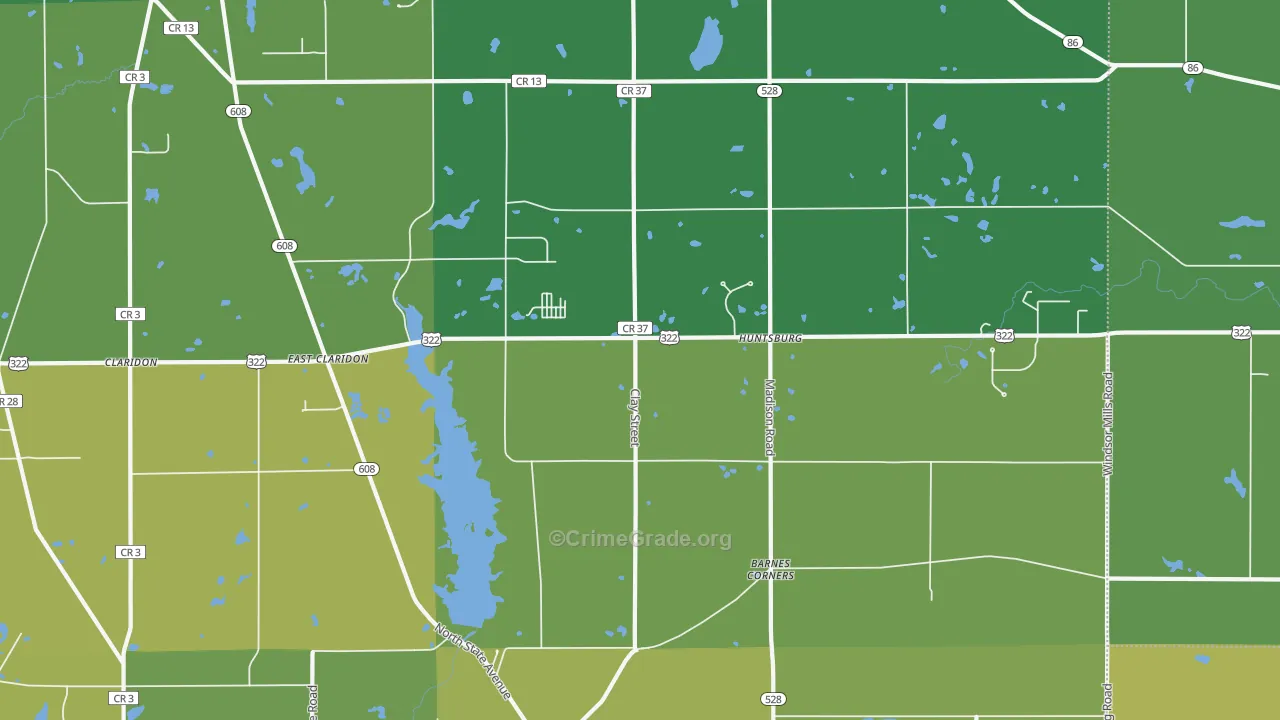 Huntsburg, OH Map of Drug-Related Crime Rates
