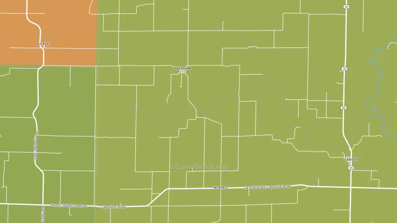 Huntsville, IL Map of Drug-Related Crime Rates