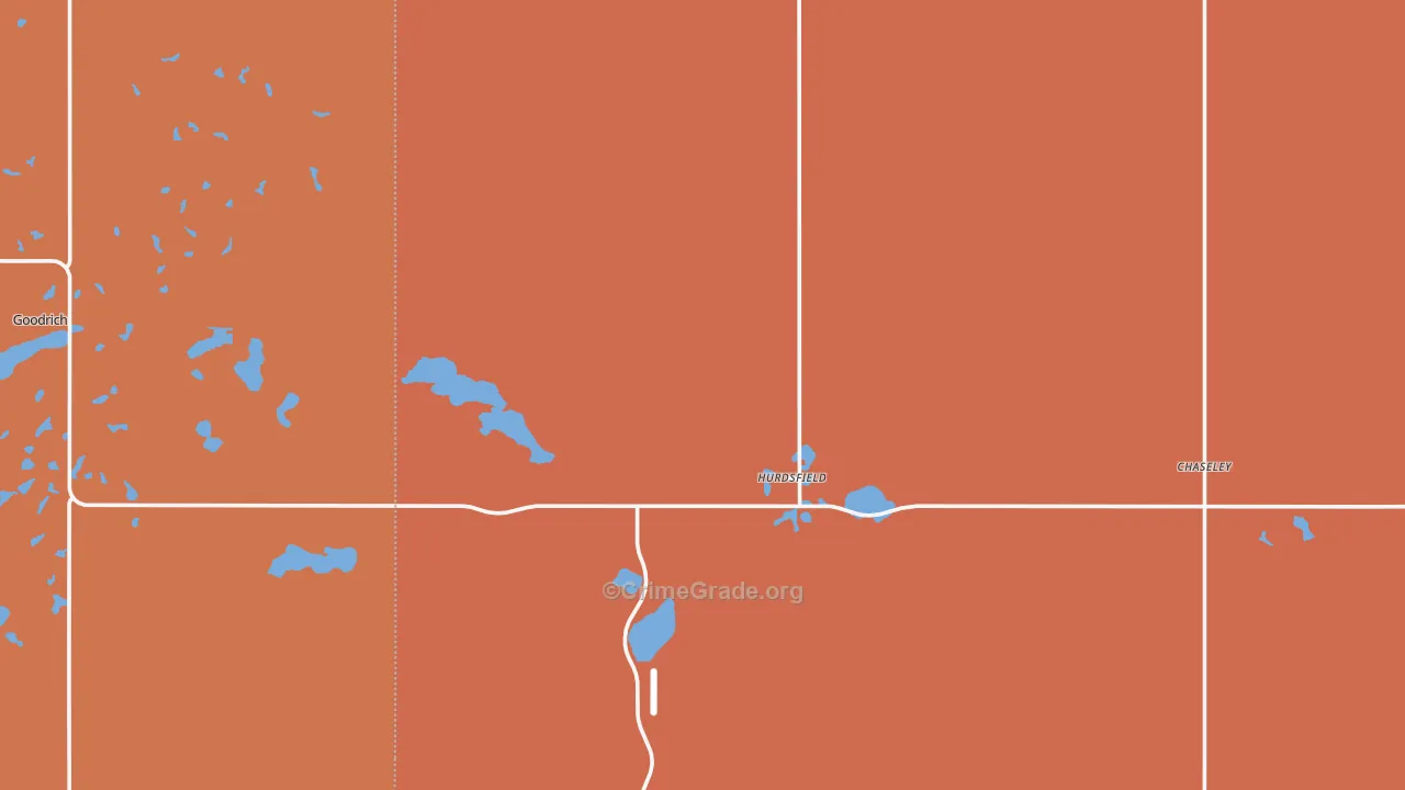 Hurdsfield, ND Map of Drug-Related Crime Rates