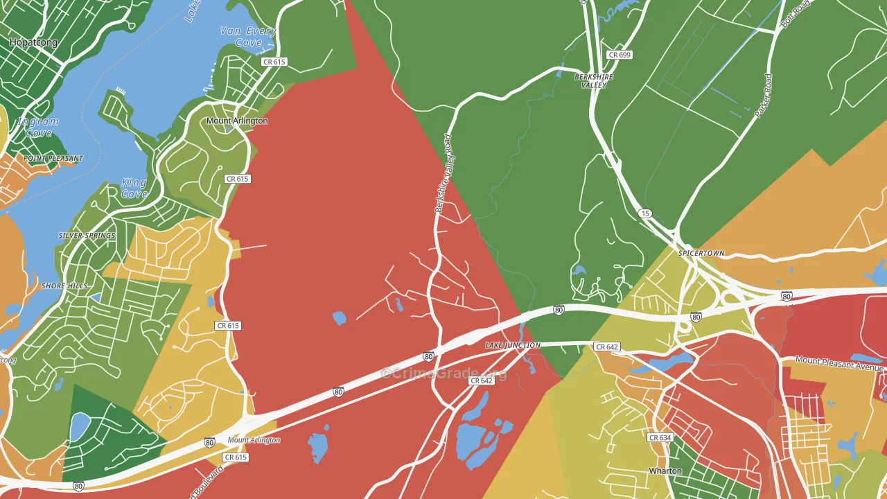 Hurdtown, NJ Map of Drug-Related Crime Rates