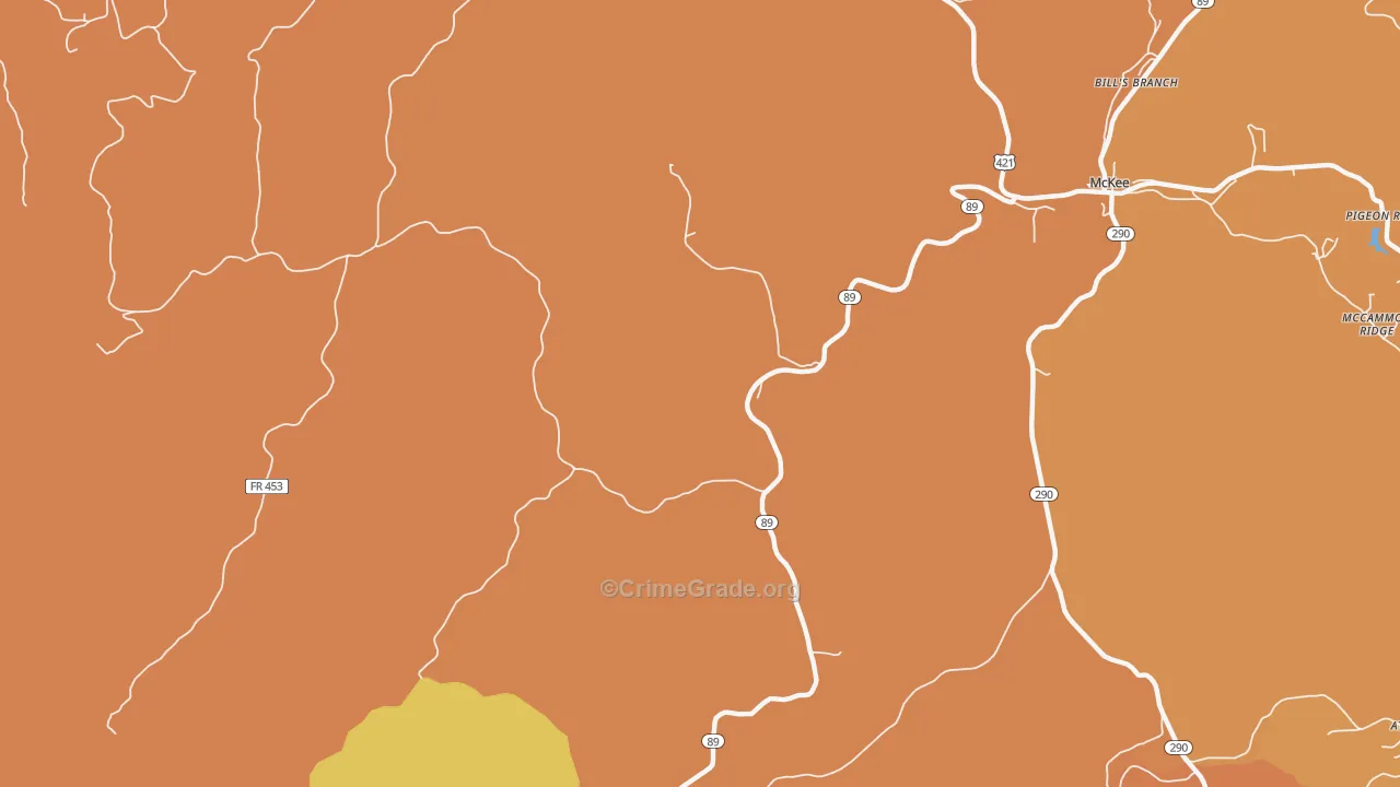 Hurley, KY Map of Drug-Related Crime Rates