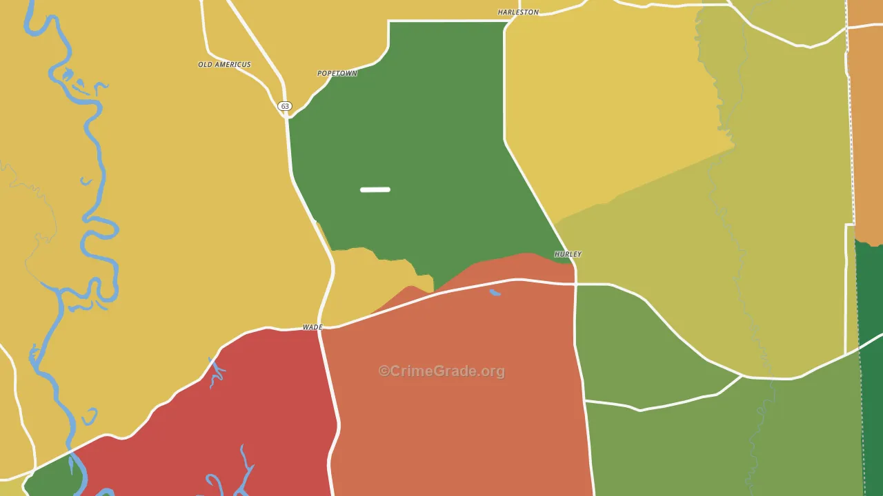 Hurley, MS Map of Drug-Related Crime Rates