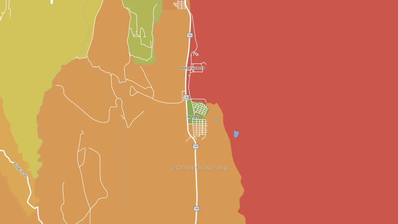 Hurley, NM Map of Drug-Related Crime Rates
