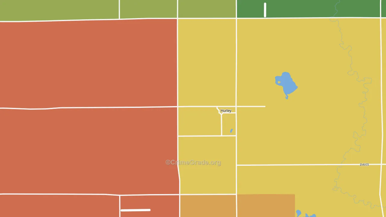 Hurley, SD Map of Drug-Related Crime Rates