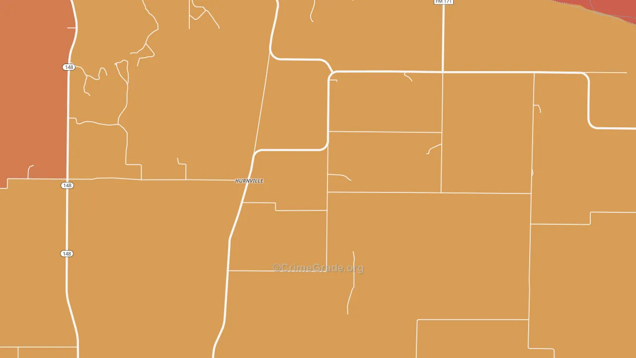 Hurnville, TX Map of Drug-Related Crime Rates