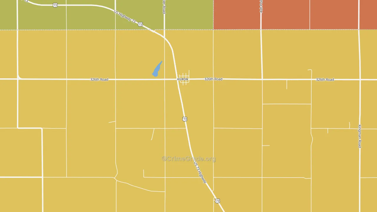 Huron, KS Map of Drug-Related Crime Rates