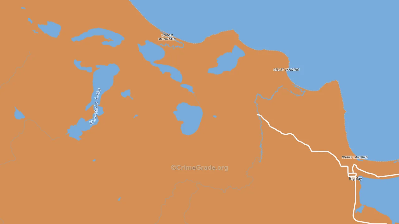 Huron Mountain, MI Map of Drug-Related Crime Rates