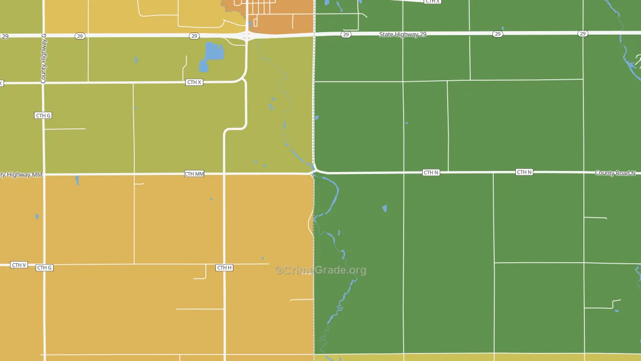 Huron, WI Map of Drug-Related Crime Rates