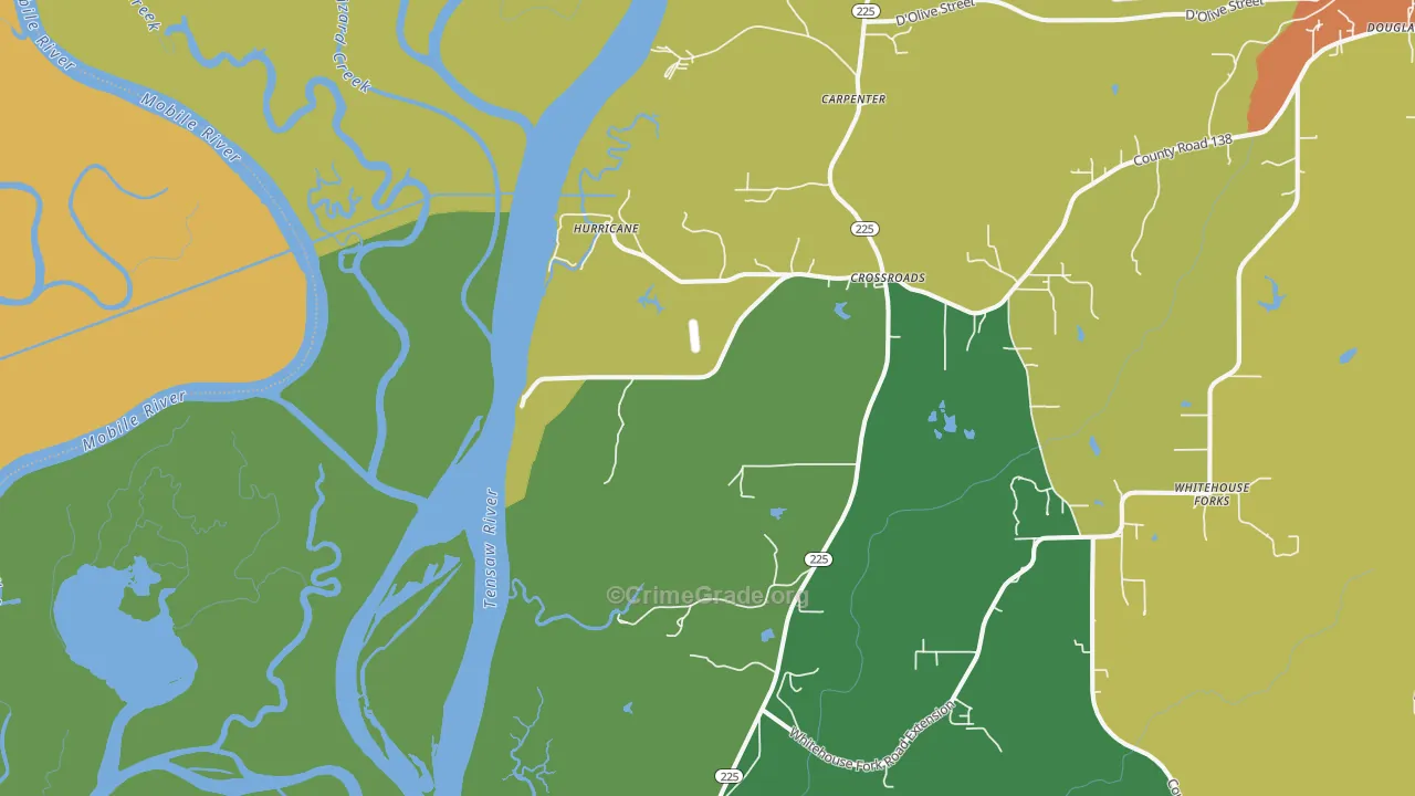 Hurricane, AL Map of Drug-Related Crime Rates
