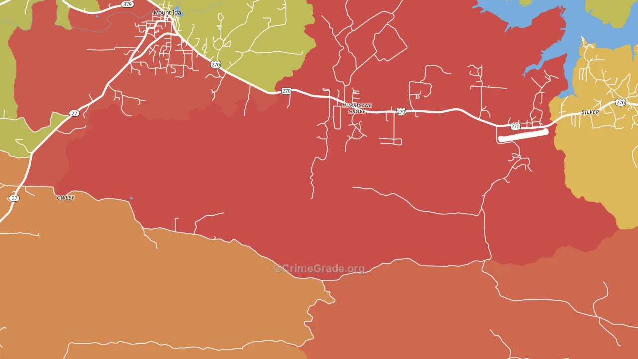 Hurricane Grove, AR Map of Drug-Related Crime Rates