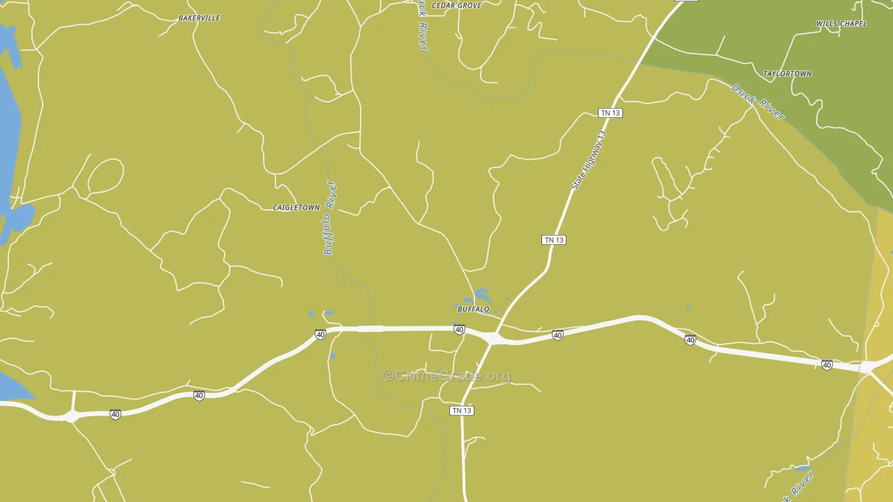 Hurricane Mills, TN Map of Drug-Related Crime Rates