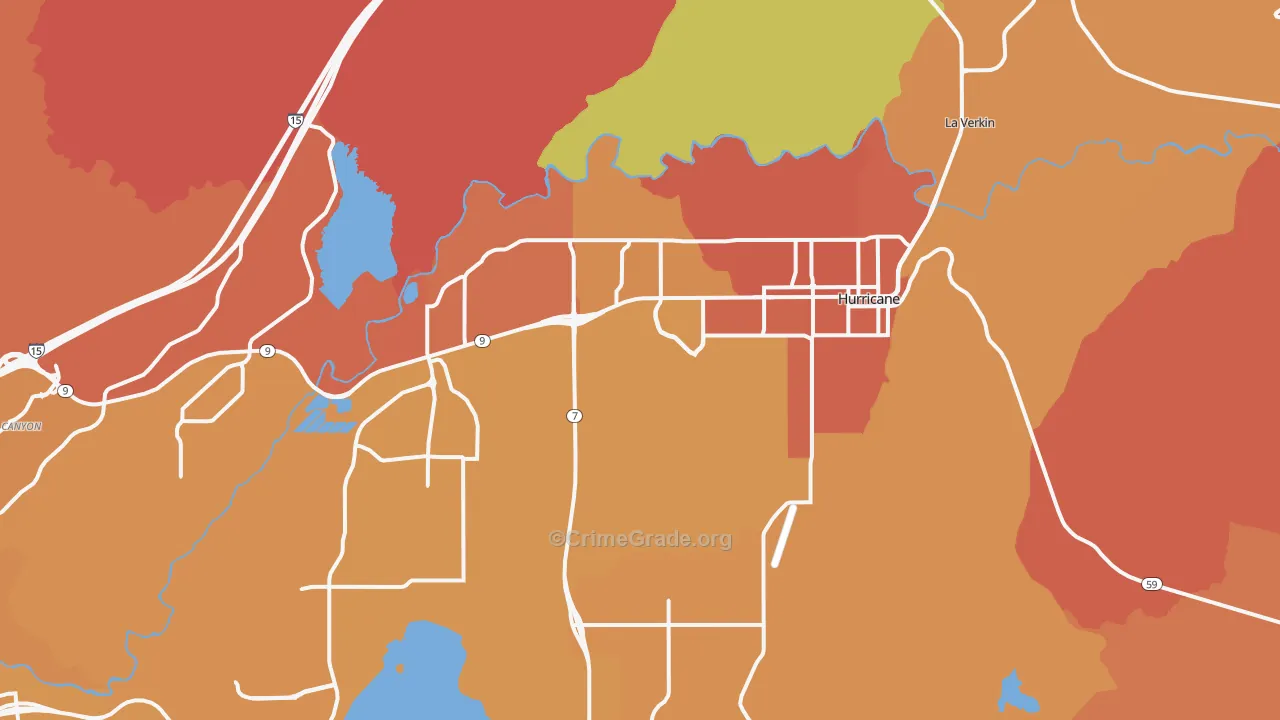 Hurricane, UT Map of Drug-Related Crime Rates