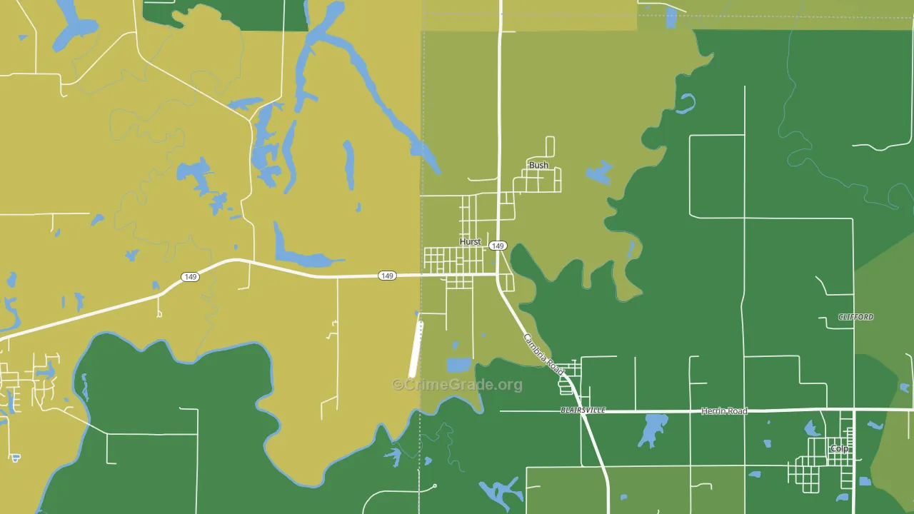Hurst, IL Map of Drug-Related Crime Rates