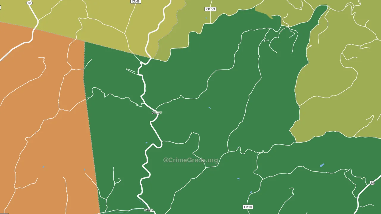 Hurst, WV Map of Drug-Related Crime Rates