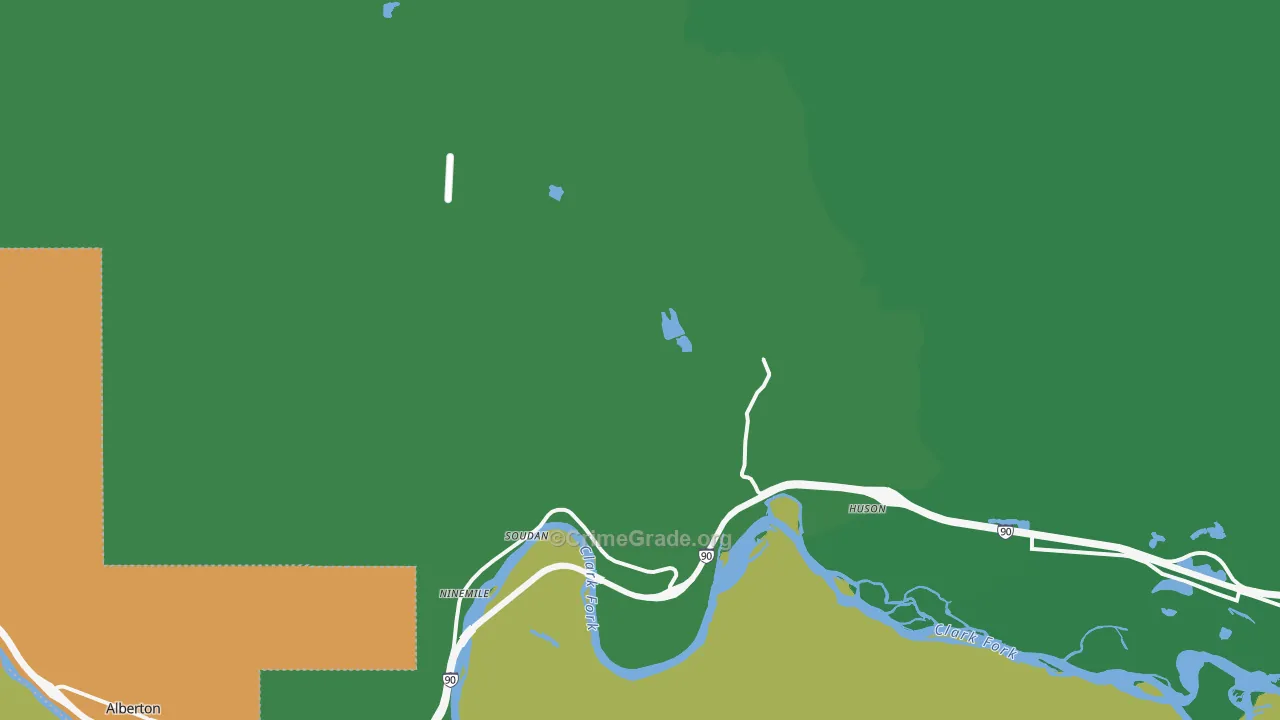 Huson, MT Map of Drug-Related Crime Rates