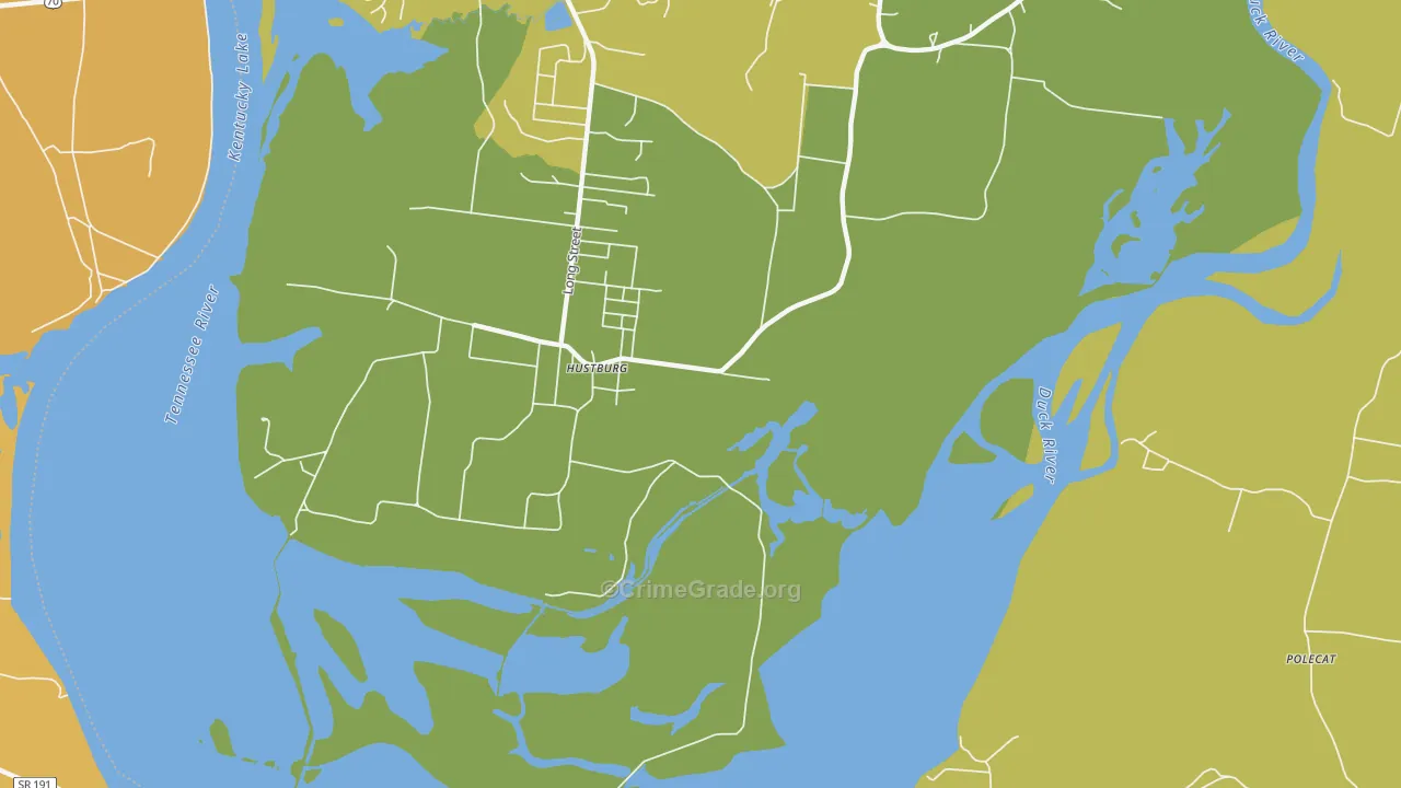 Hustburg, TN Map of Drug-Related Crime Rates