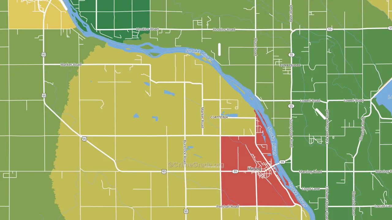 Huston, ID Map of Drug-Related Crime Rates