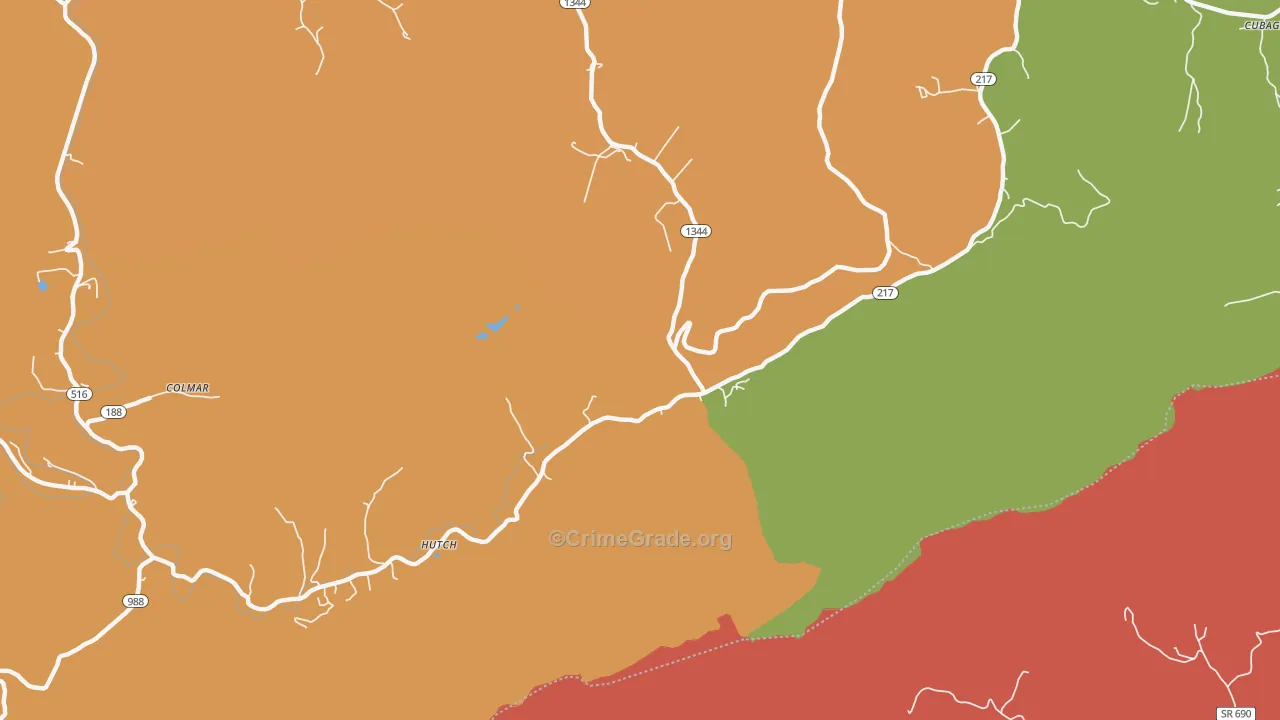 Hutch, KY Map of Drug-Related Crime Rates