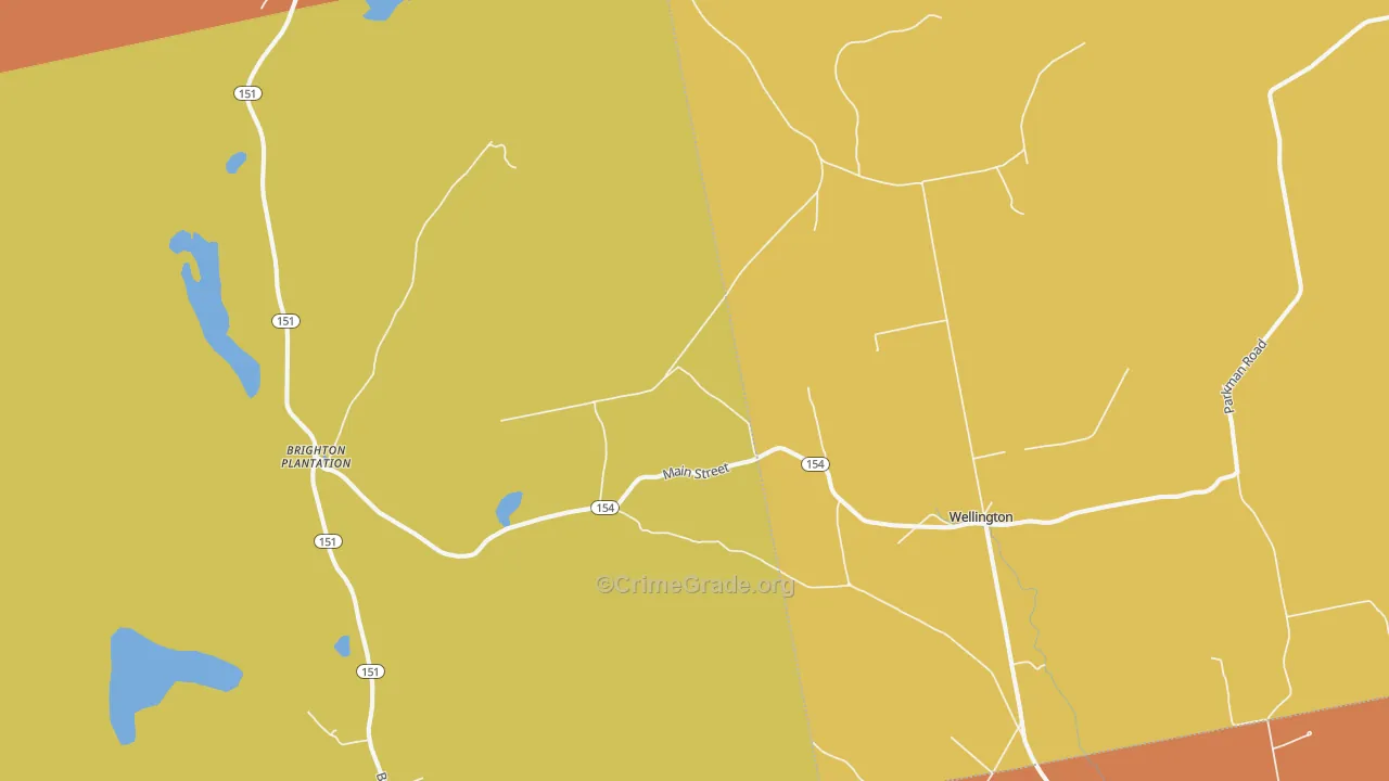 Hutchins Corner, ME Map of Drug-Related Crime Rates