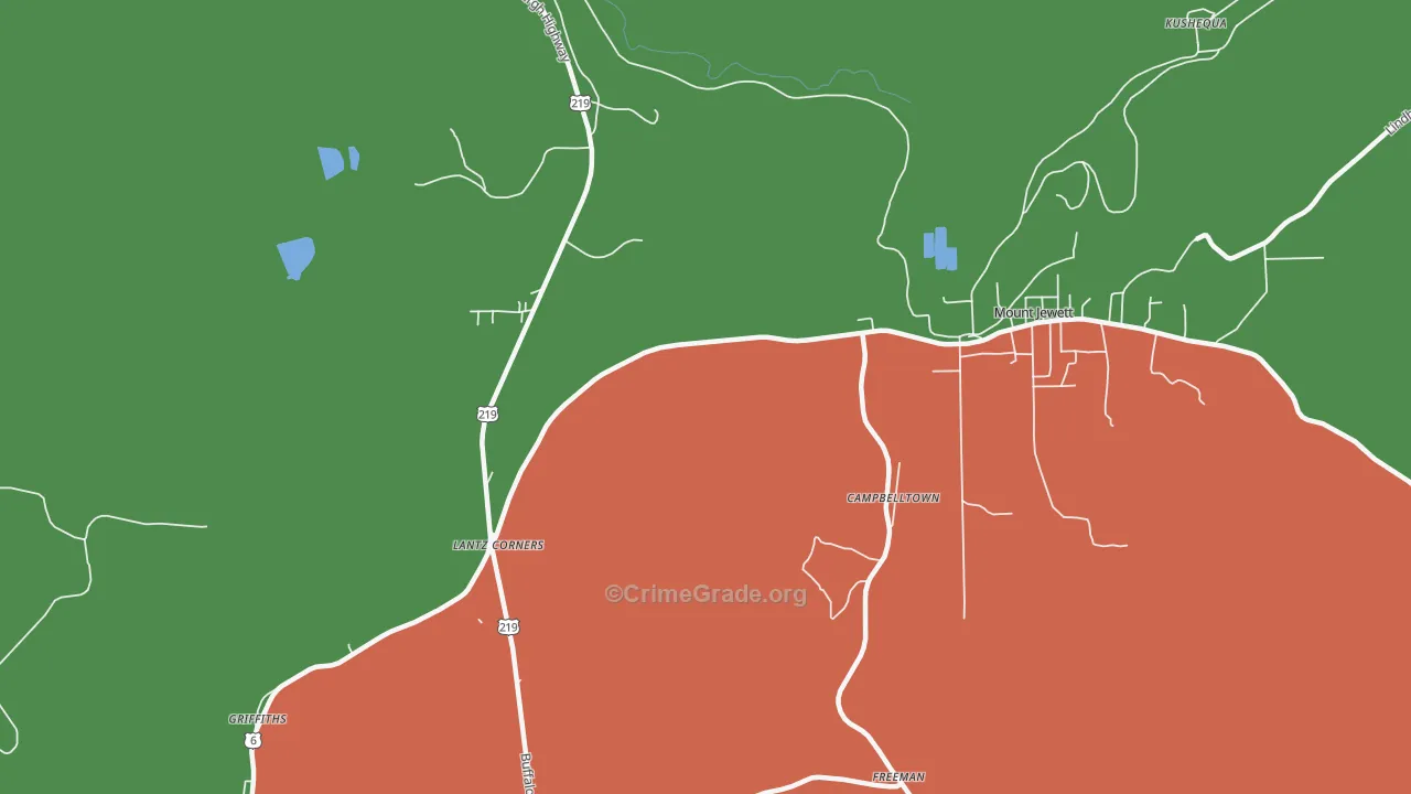 Hutchins, PA Map of Drug-Related Crime Rates