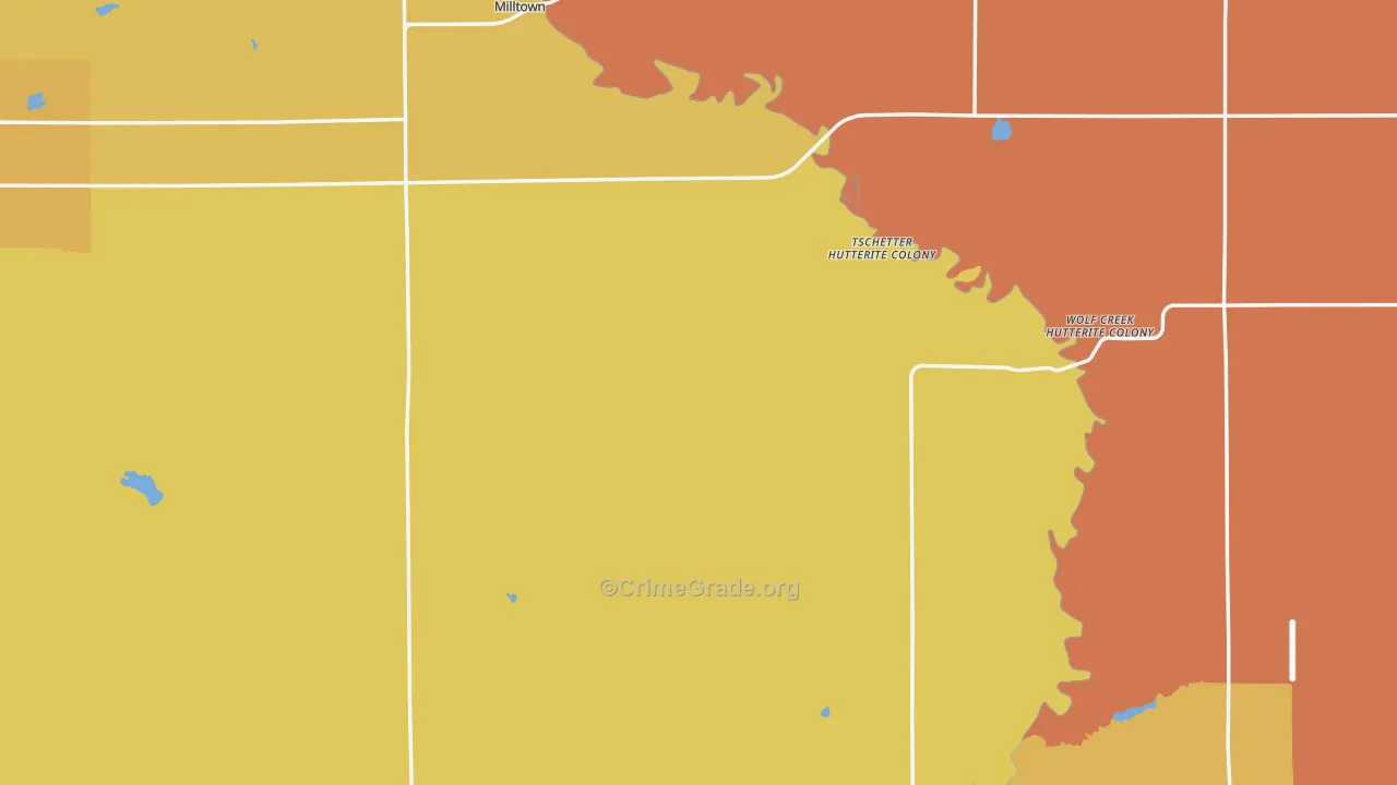 Hutchinson County, SD Map of Drug-Related Crime Rates