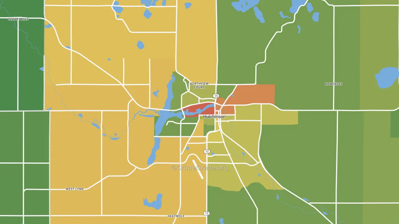 Hutchinson, MN Map of Drug-Related Crime Rates