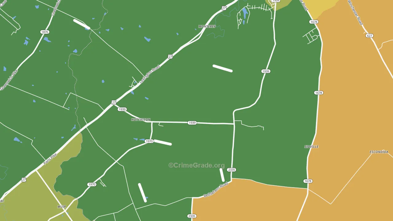 Hutchison, KY Map of Drug-Related Crime Rates