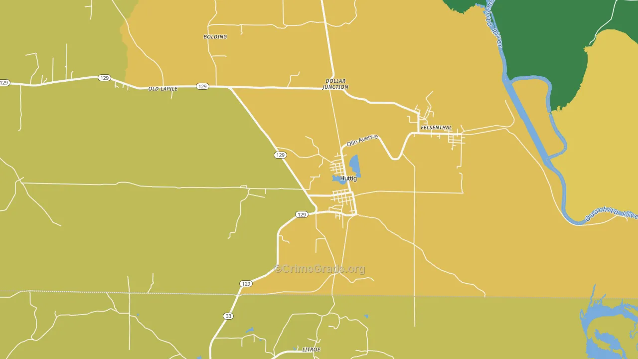 Huttig, AR Map of Drug-Related Crime Rates