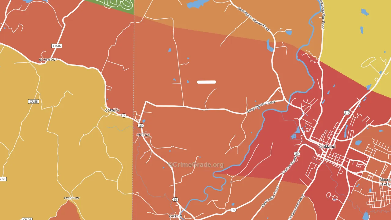 Hutton, MD Map of Drug-Related Crime Rates